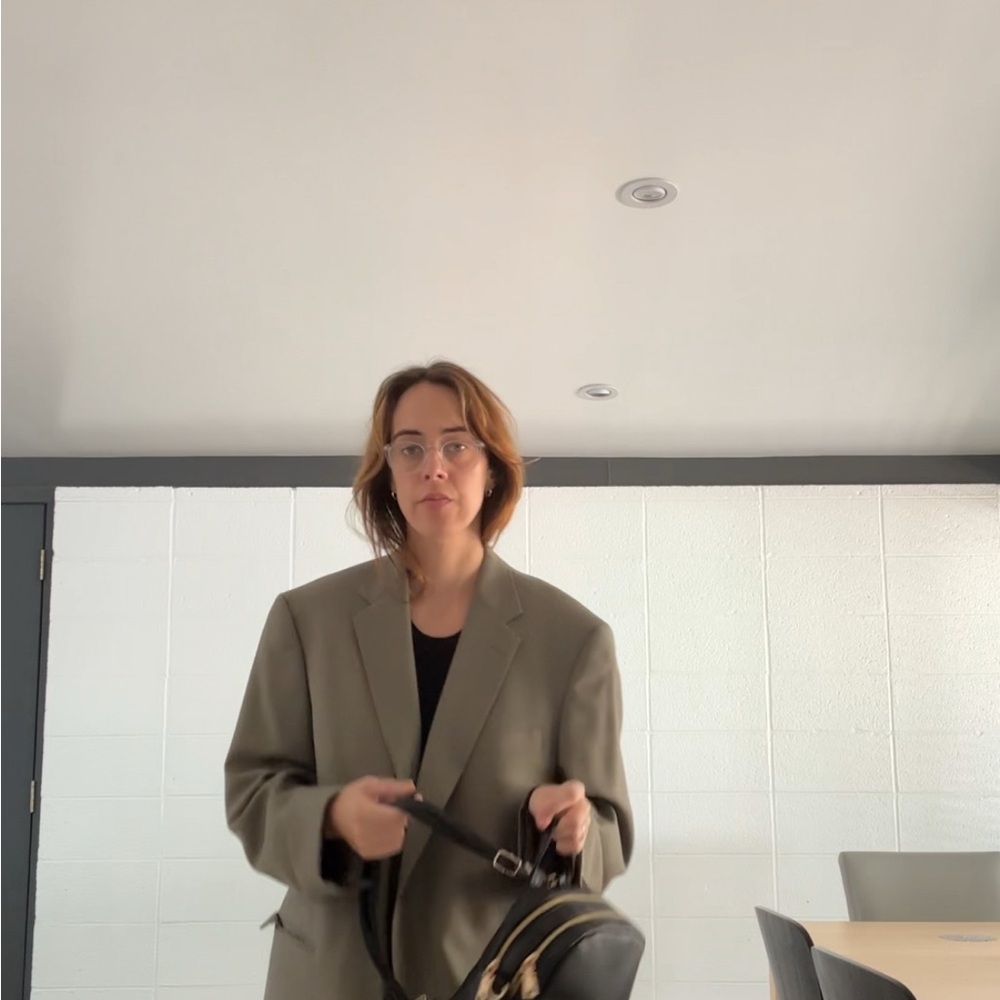 Oversized beige men’s suit